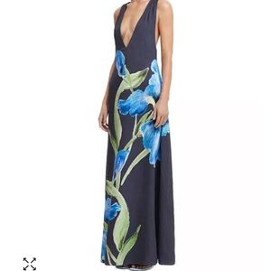 Significant Other Plunge Neck Sleeveless Gown